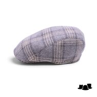 wigens ivy modern flat cap wool tartan grey