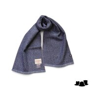 city sport sjaal harris tweed visgraat spikkel blauw