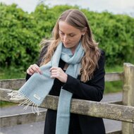 mcnutt of donegal irish wool scarf spotted turquoise