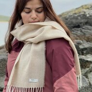 mcnutt of donegal irish wool scarf visgraat basswood