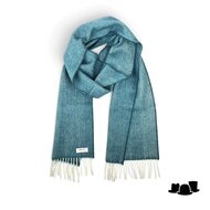 mcnutt of donegal irish wool scarf visgraat kingfisher