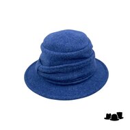 seeberger cloche softvilt boiled wool strik indigo