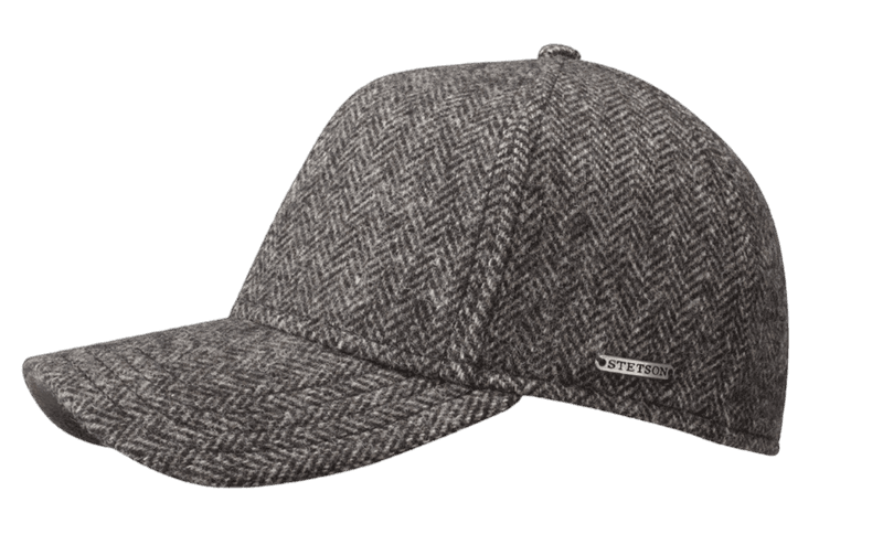 stetson baseballcap wool herringbone brown and grey