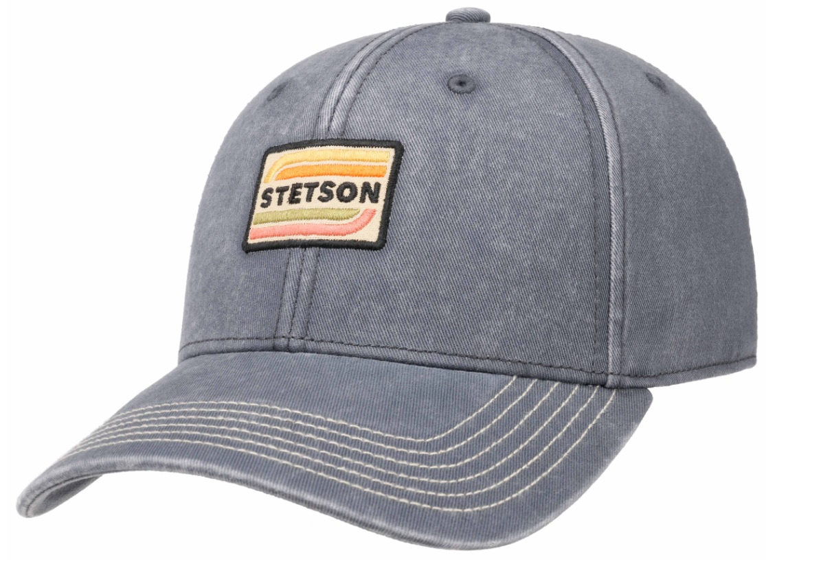 stetson cotton seventies baseball cap grijs blauw