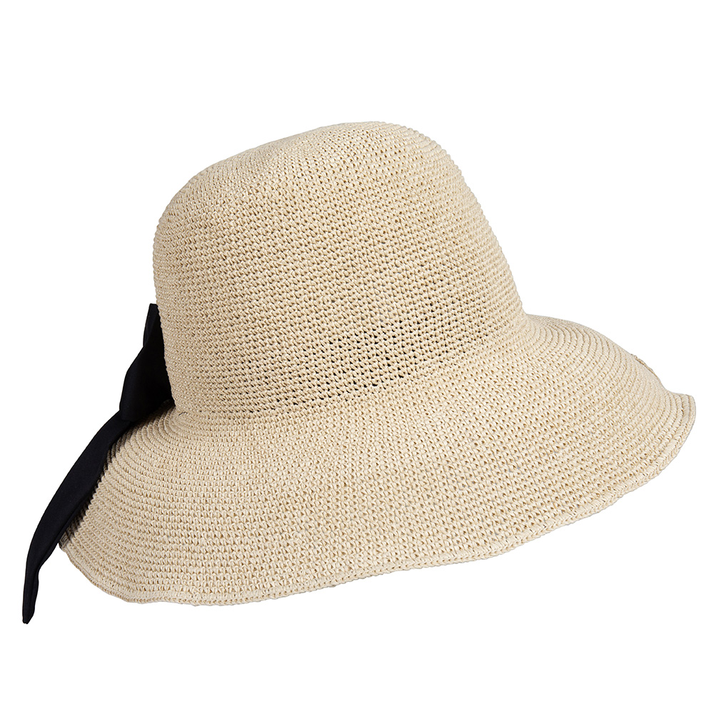 bronte cloche sandy cellulose crochet naturel en zwart