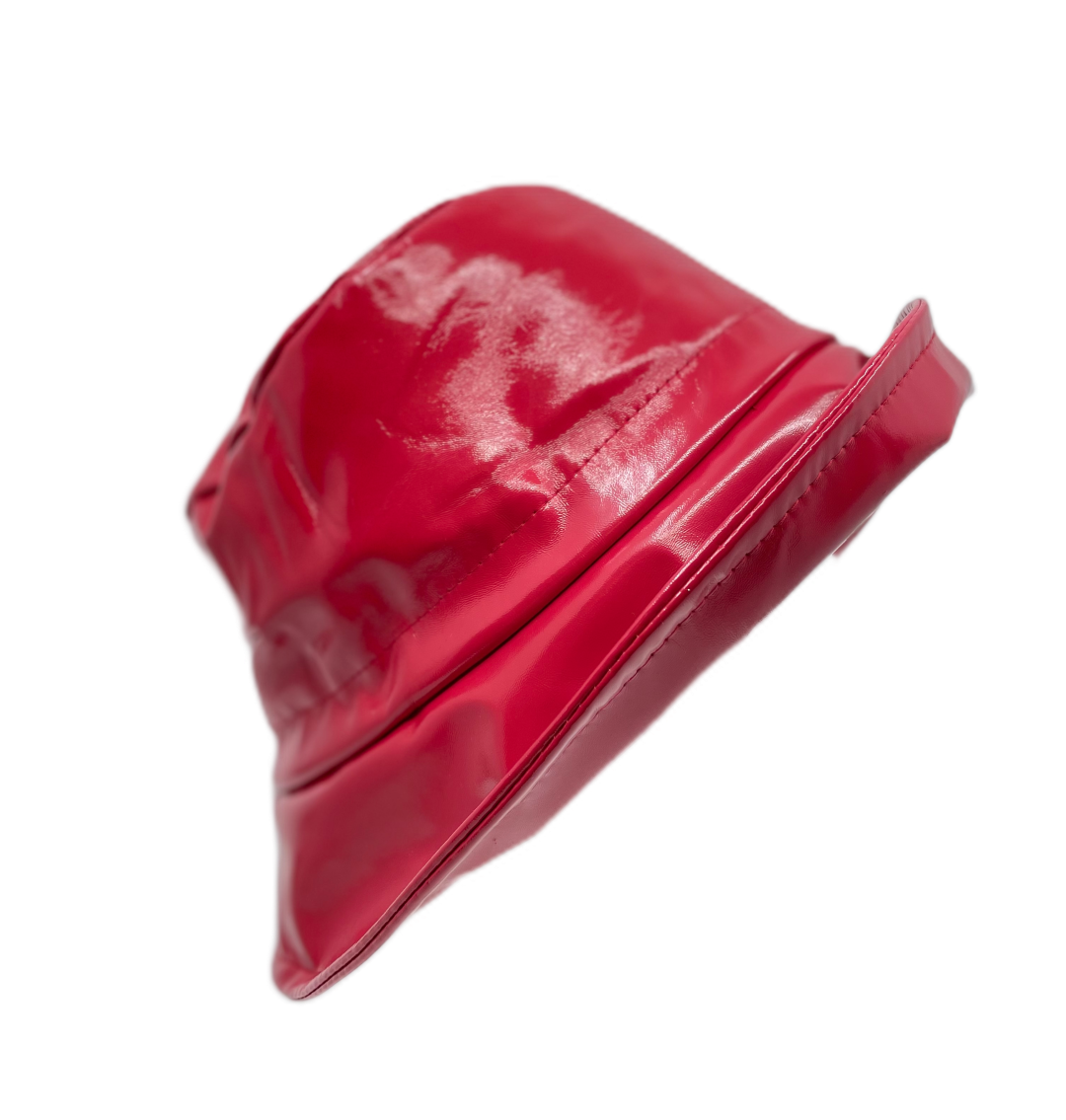 Mida Regenhoed Cloche PU Lak Rood