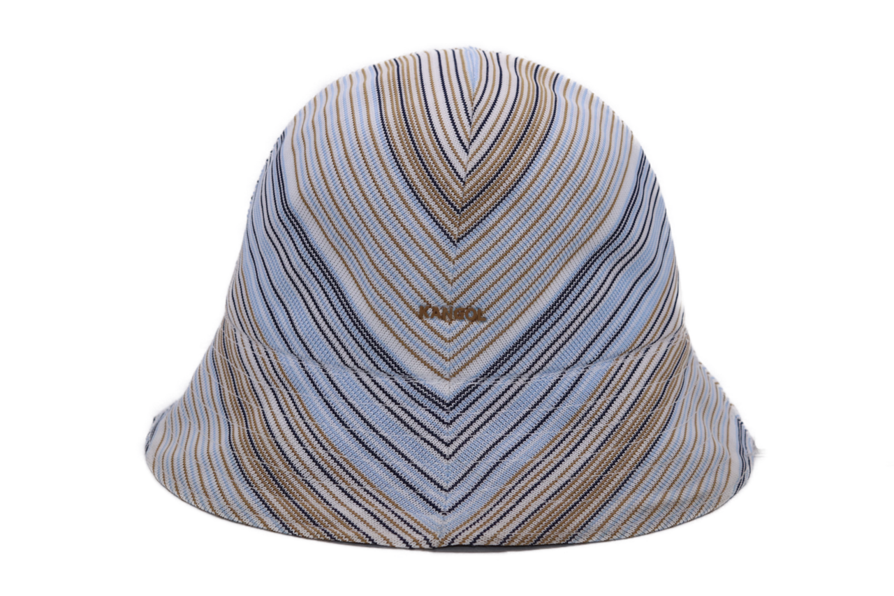 kangol bucket hat mix master polyester blue gold
