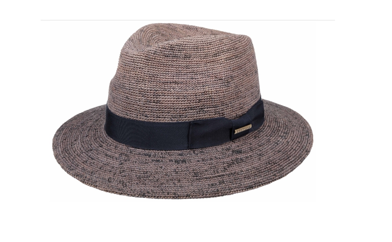 stetson fedora traveller crochet stro paars