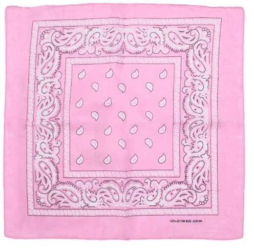 onkar bandana boeren zakdoek paisley zacht roze
