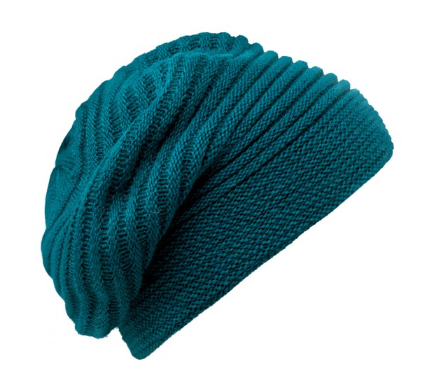 bronte muts faraona alpaca wol mix dubbelgebreid teal