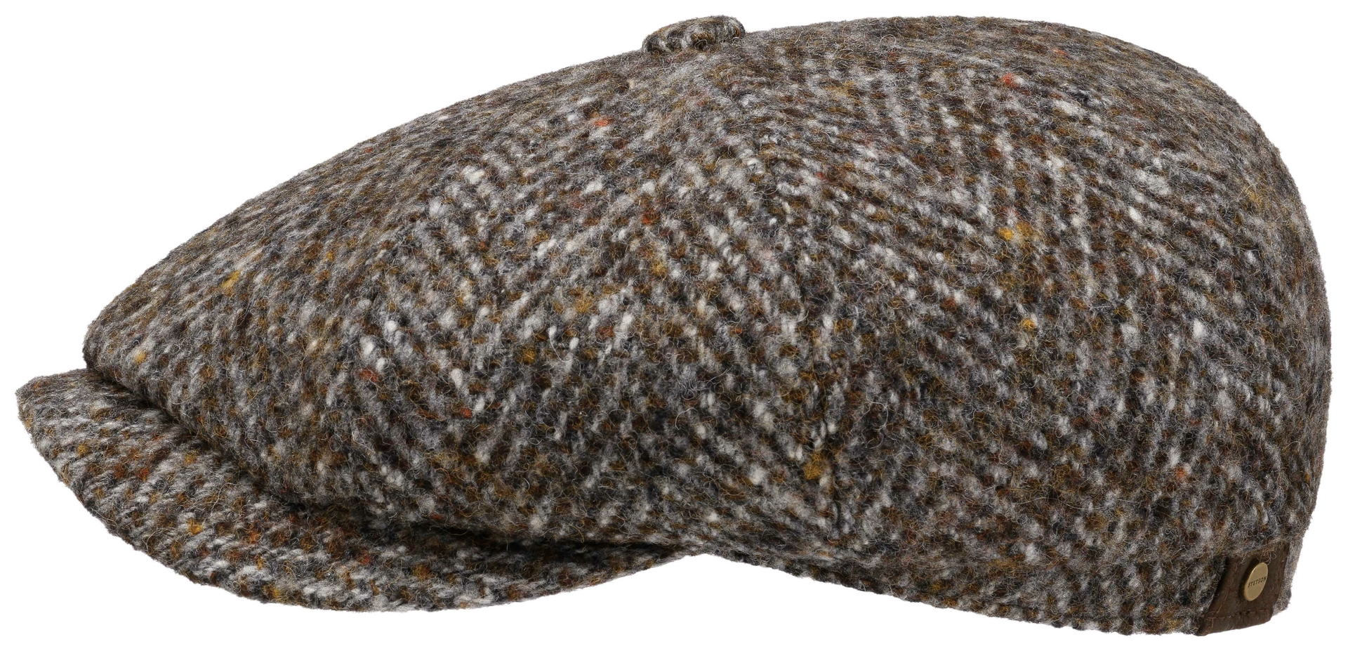 stetson ballonpet hatteras tweed visgraat bruin