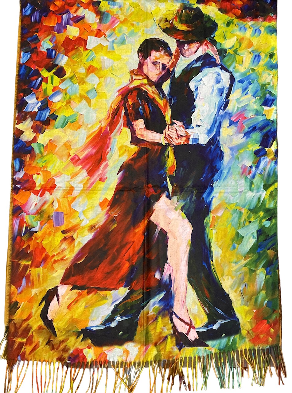 onkar painting sjaal wolmix tango dancers 