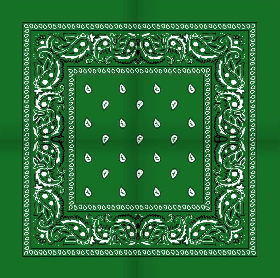 onkar bandana boeren zakdoek paisley grasgroen