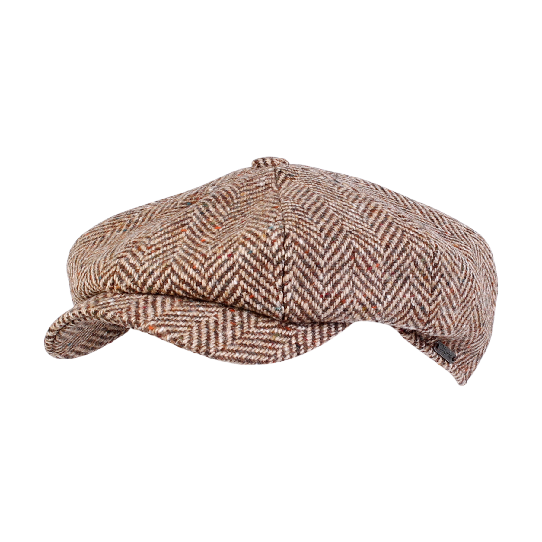 wigens newsboy retro cap magee wool herringbone light brown