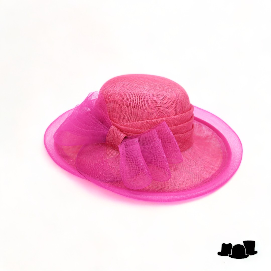 soprattutto gelegenheidshoed nicky sinamay crin hot pink