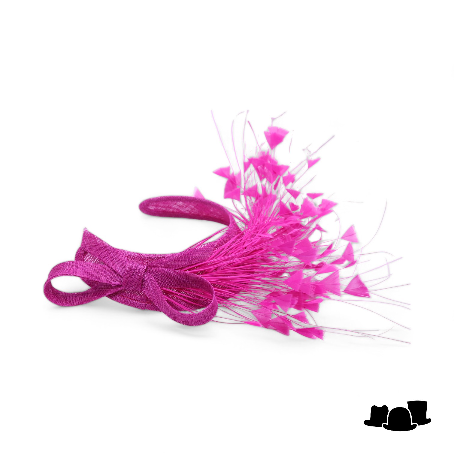 maddox occasion haarband sinamay en veren magenta