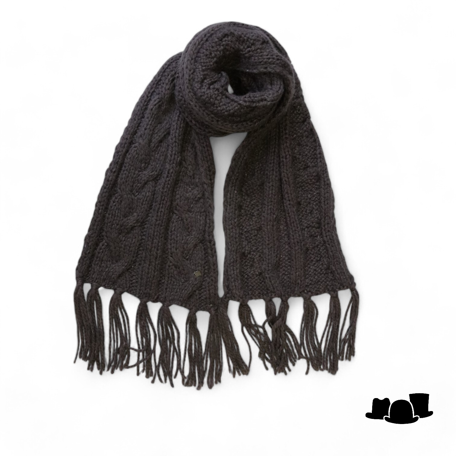 seeberger gebreide sjaal double kabel truffle brown