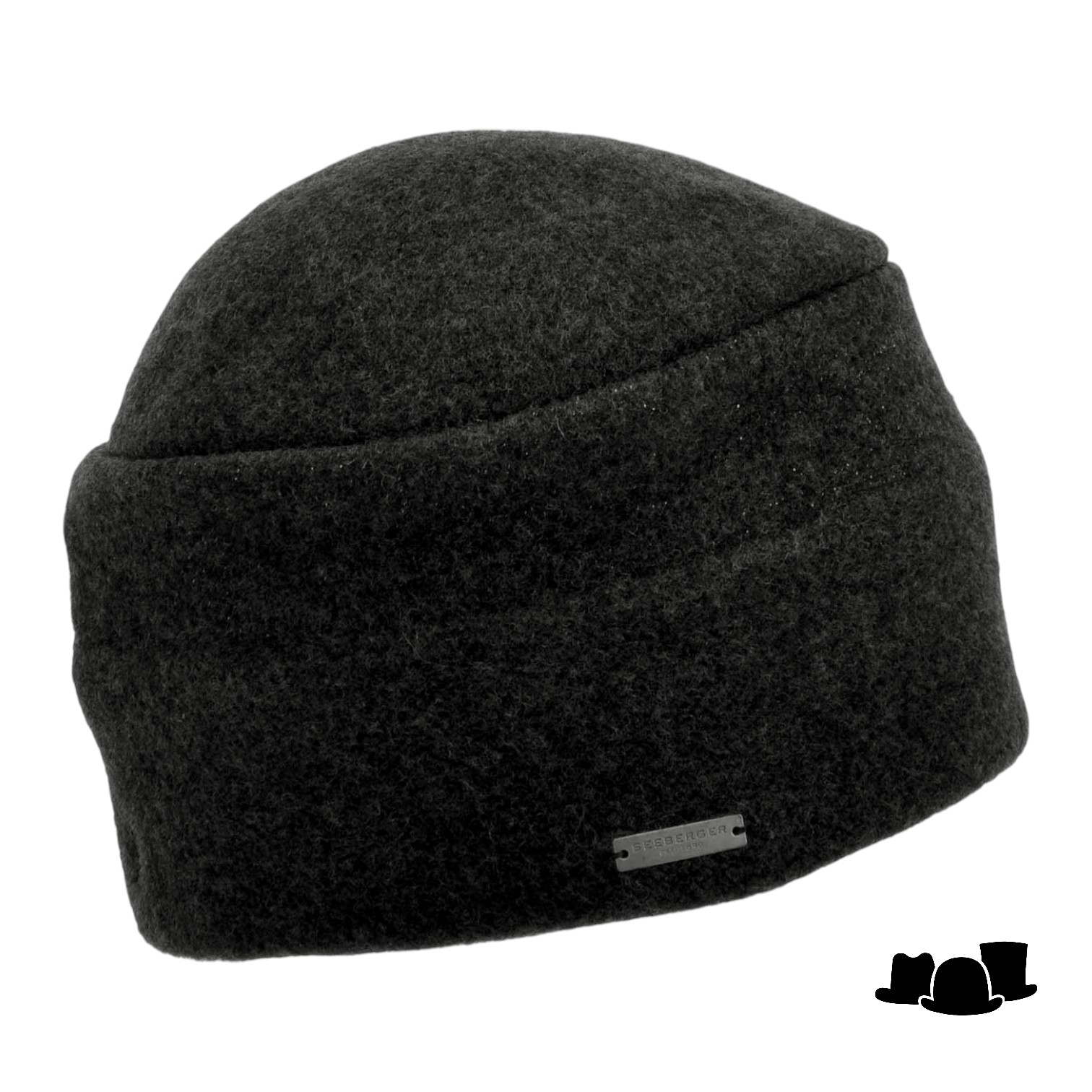 seeberger toque muts soft touch wol glimmer black