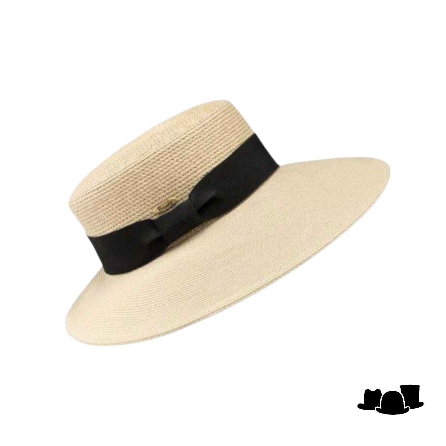 bronte boater hoed harper wide brim cellulosemix naturel