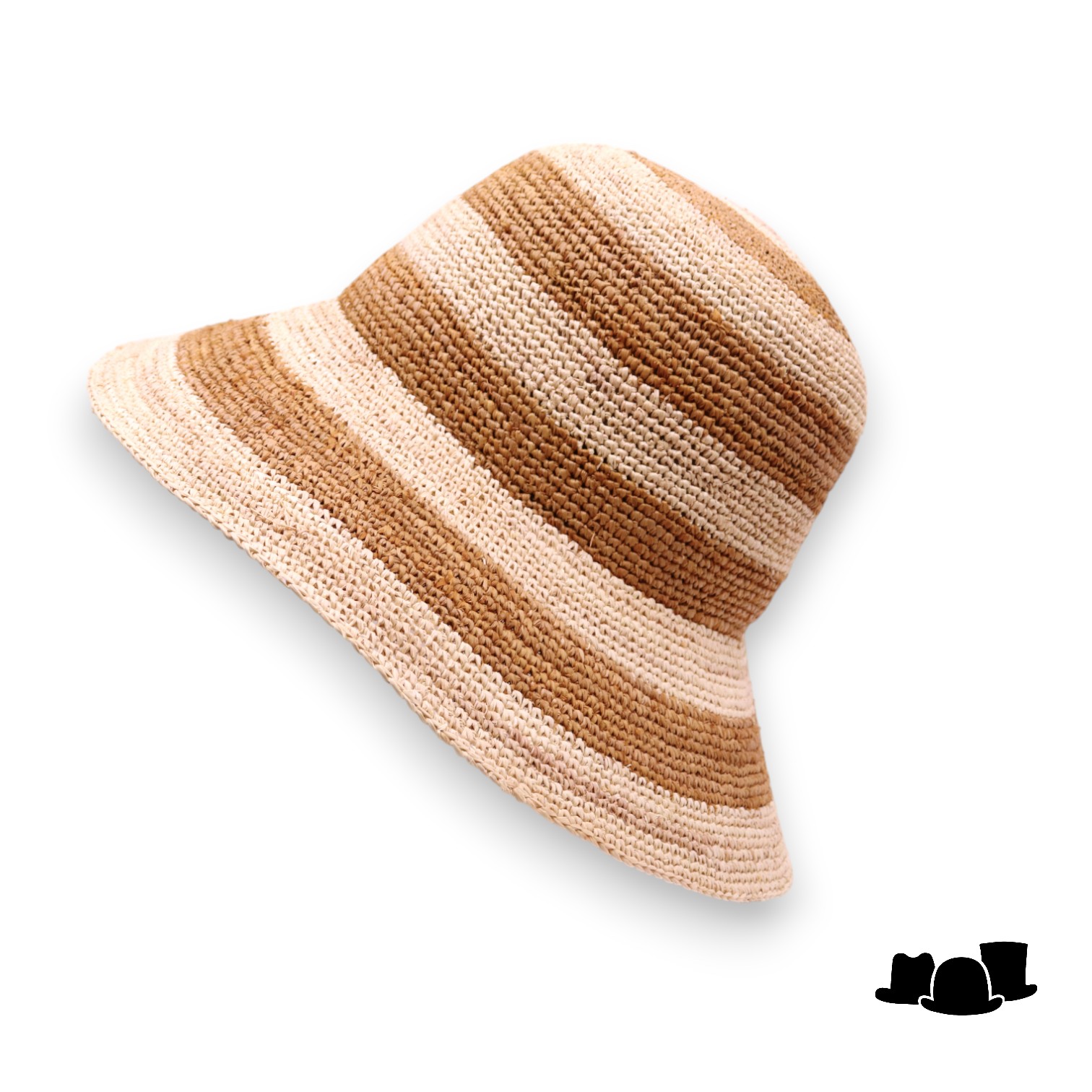 bronte zomerhoed mindy raffia crochet naturel camel