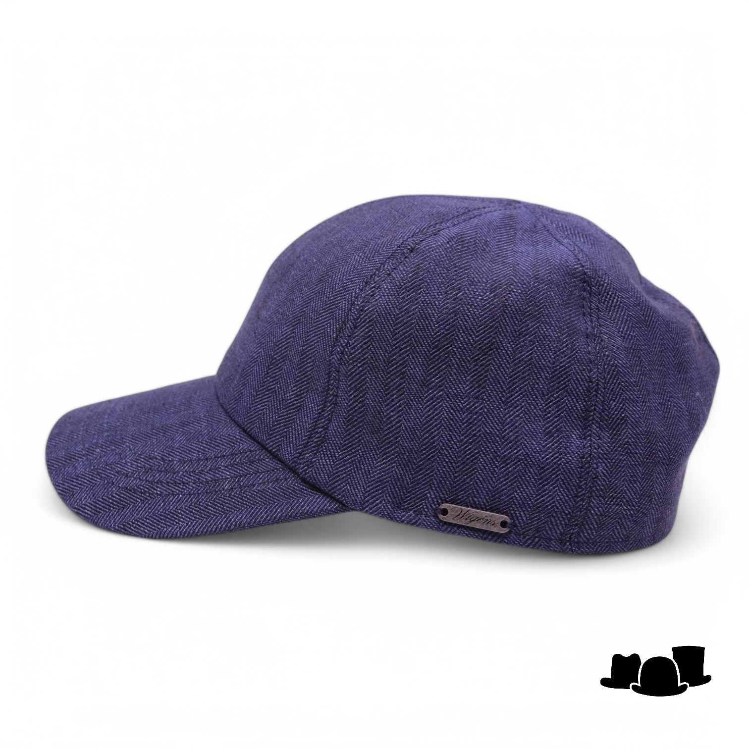 wigens baseball classic cap linnen herringbone indigo