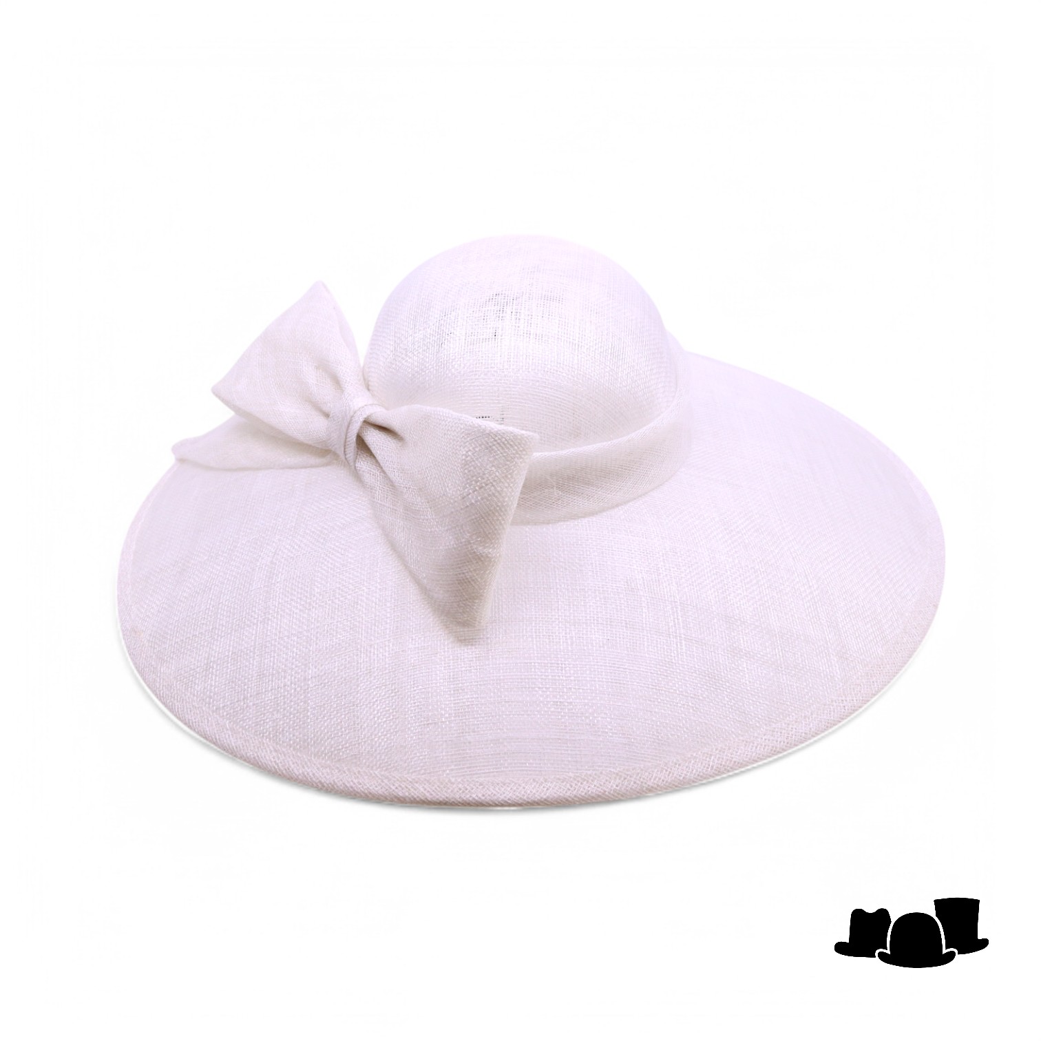 maddox occasion hat 167 ronde bol asymmetric sinamay bow white