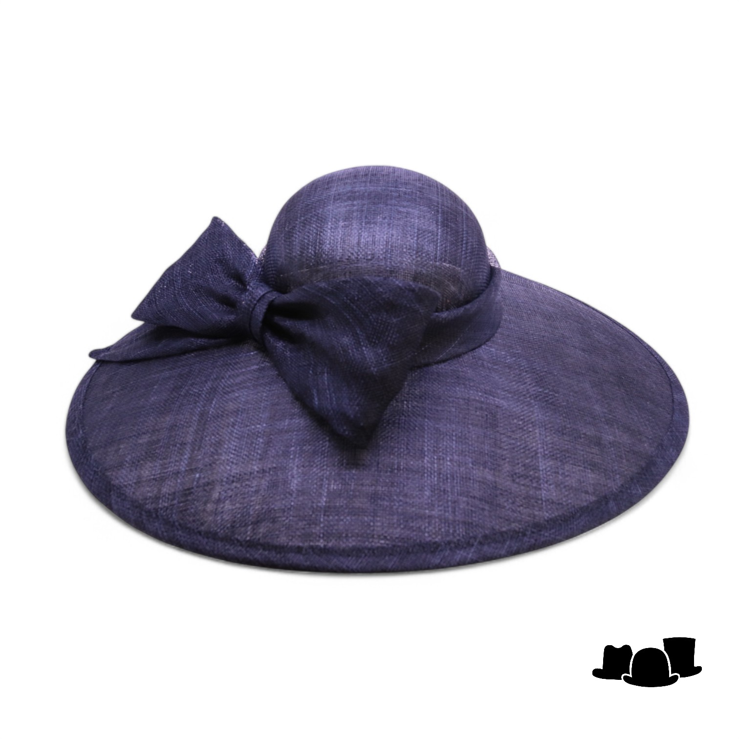 maddox occasion hat 167 ronde bol asymmetric sinamay bow navy