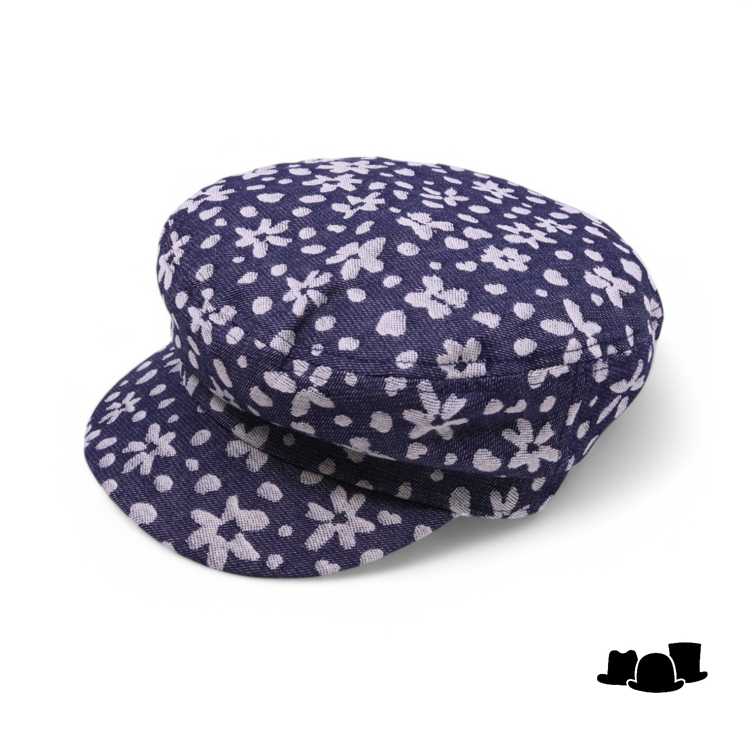 seeberger schipperspet katoenmix indigo flowers