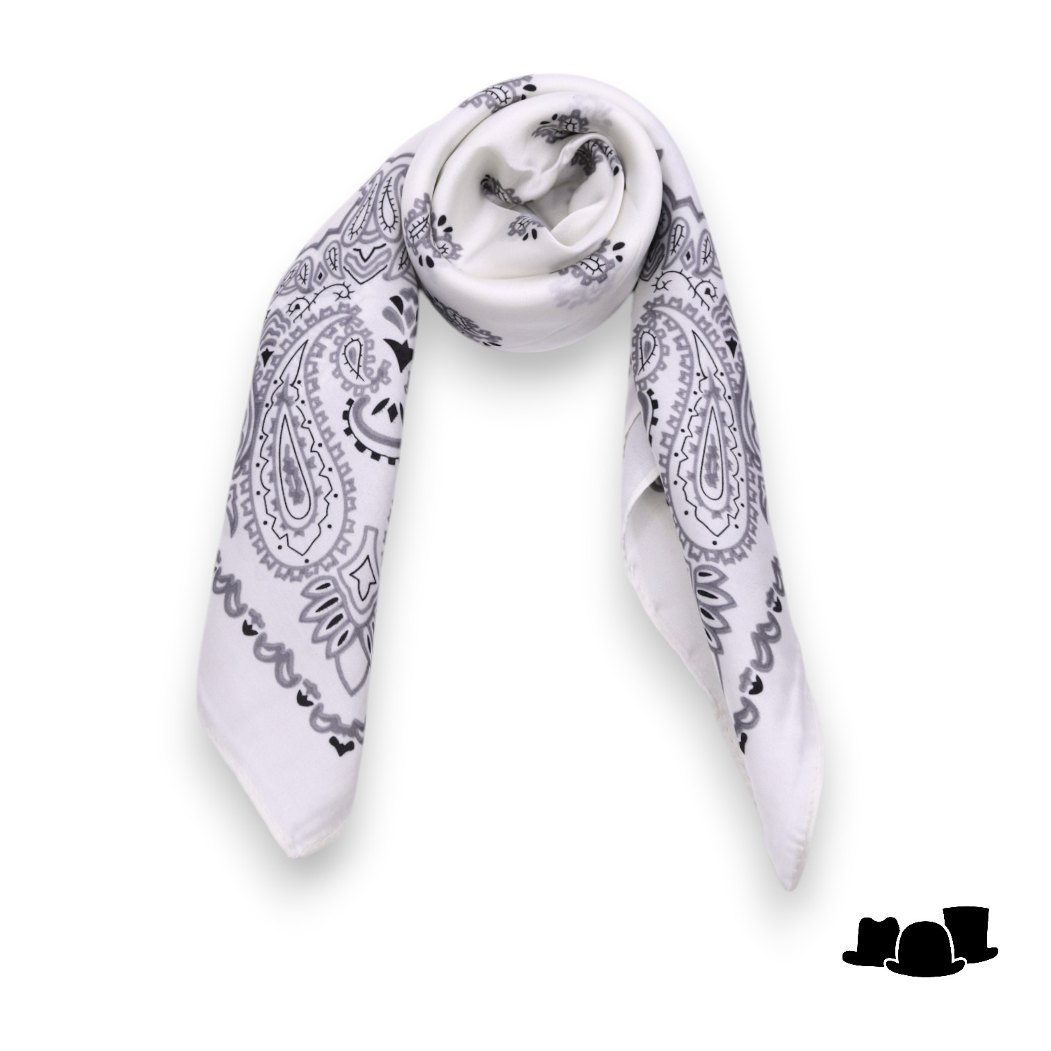 onkar neckerchief fantasy ivory and grey