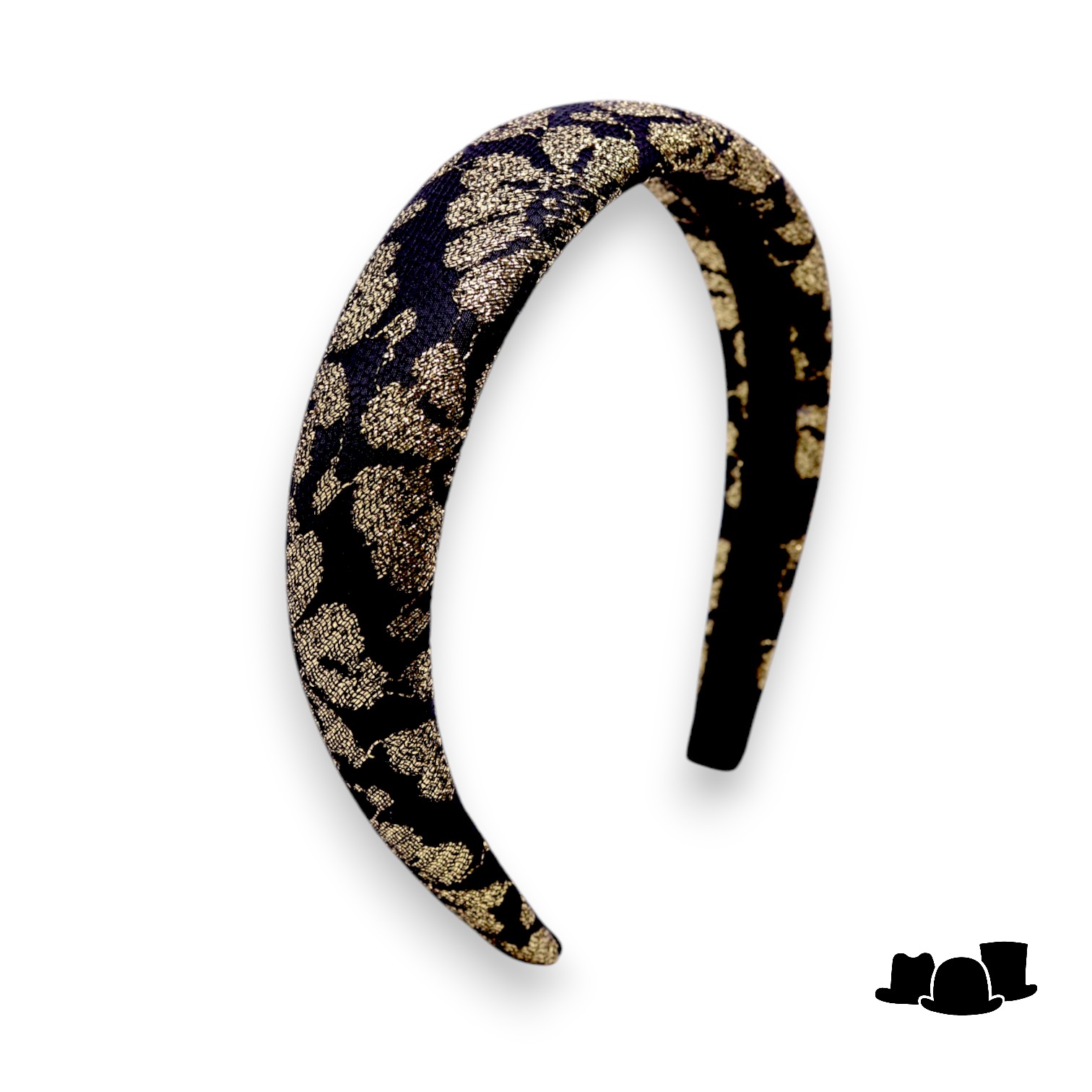 jos van dijck gewatteerde diadeem kant en lurex black gold