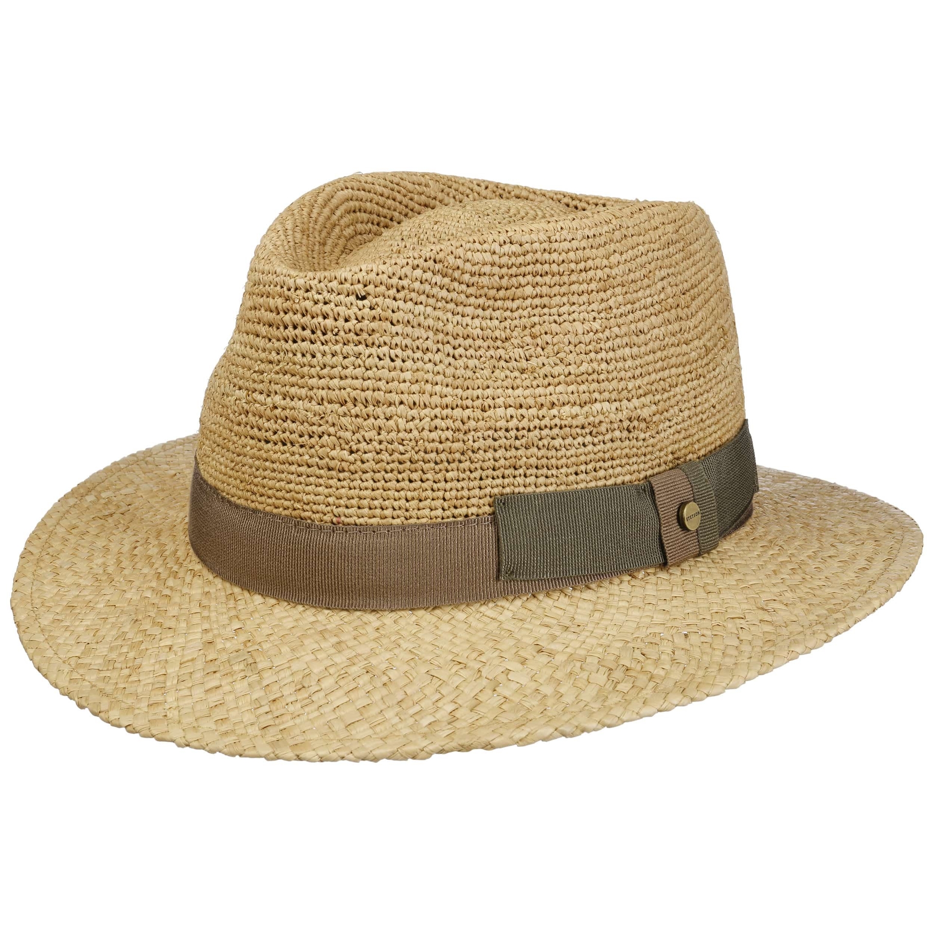 stetson traveller raffia mix crochet rollable toasted