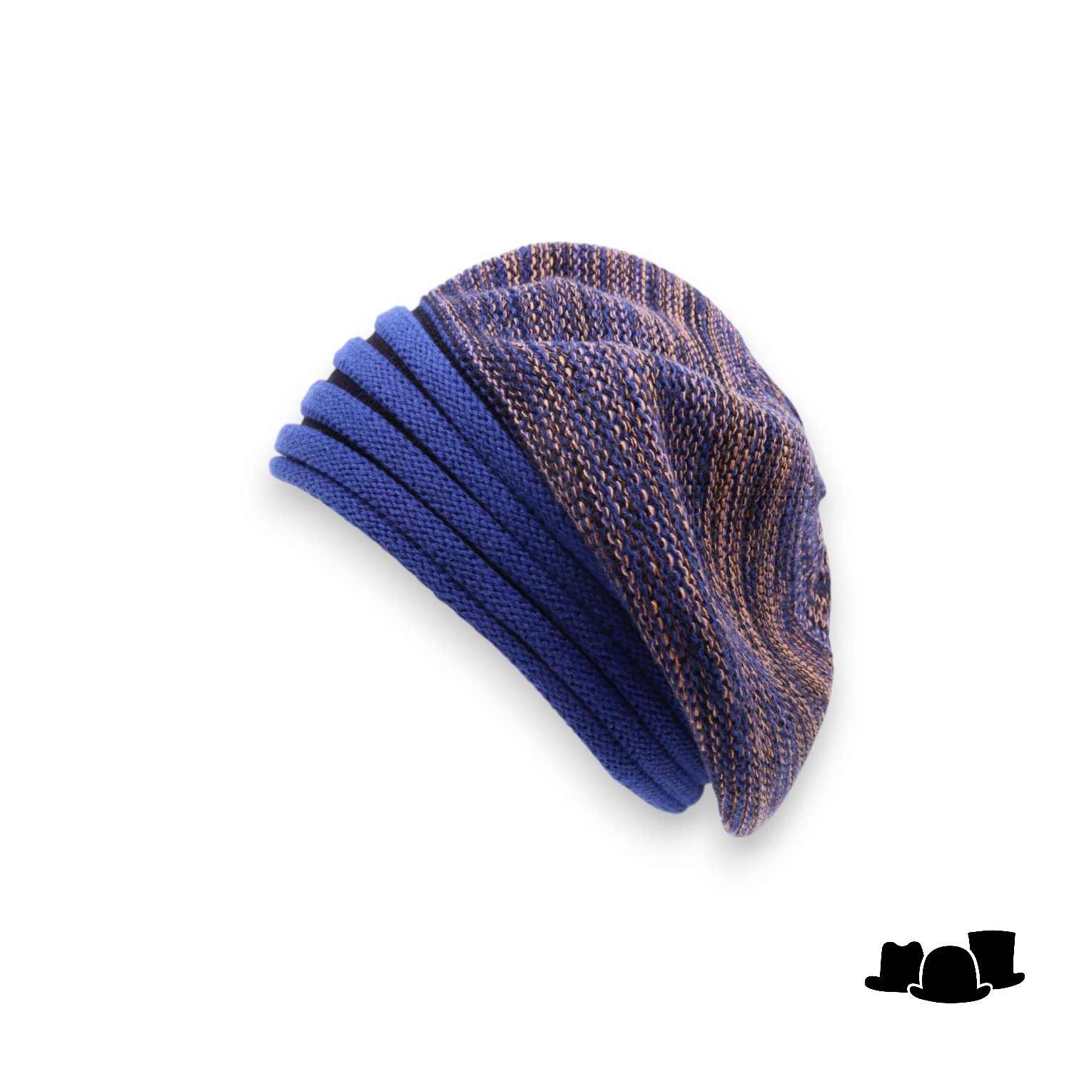 bedacht zomer baret basic katoen blue tan