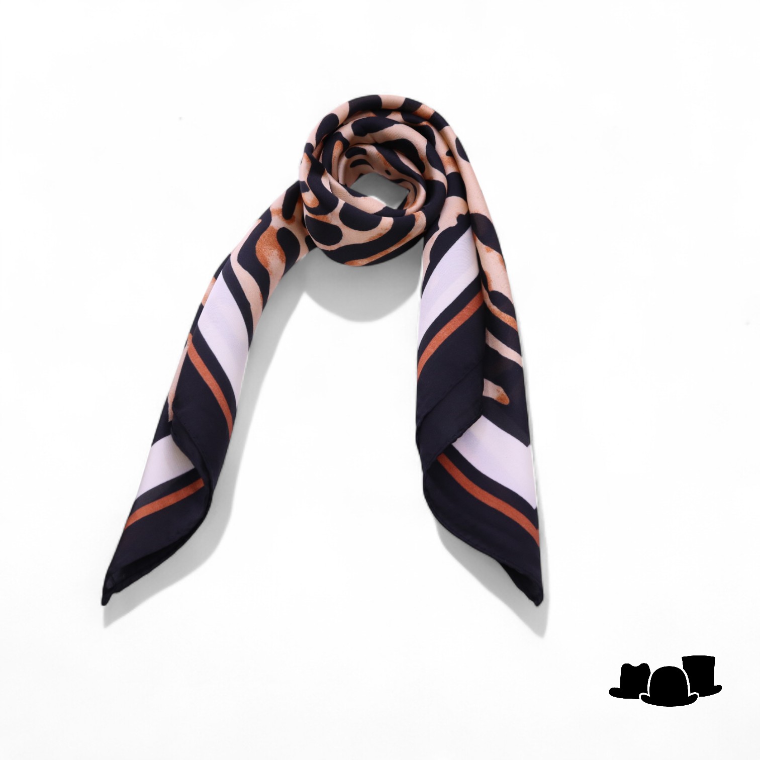 onkar neckerchief sjaal animal print taupe ivory and black