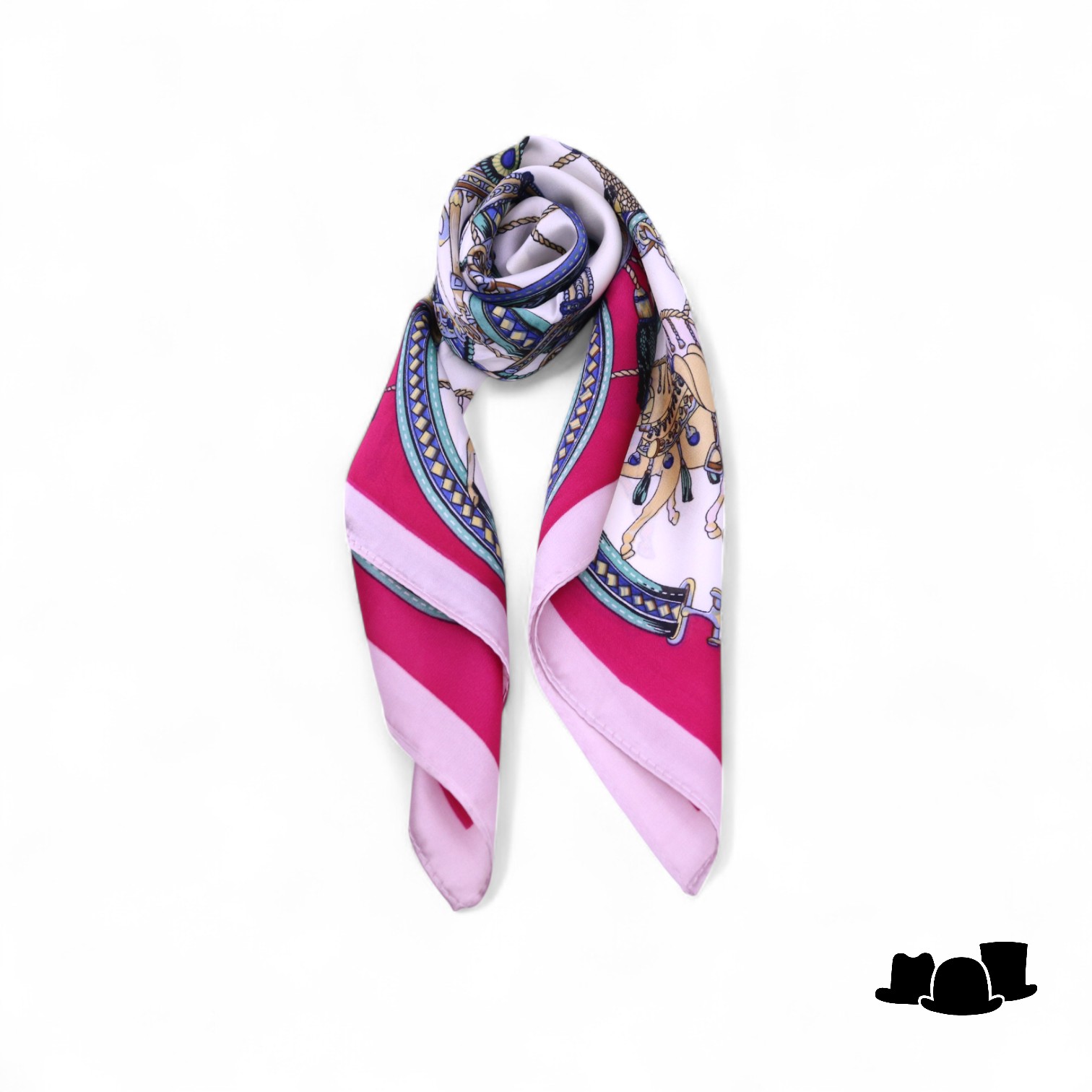 onkar neckerchief horses fuchsia