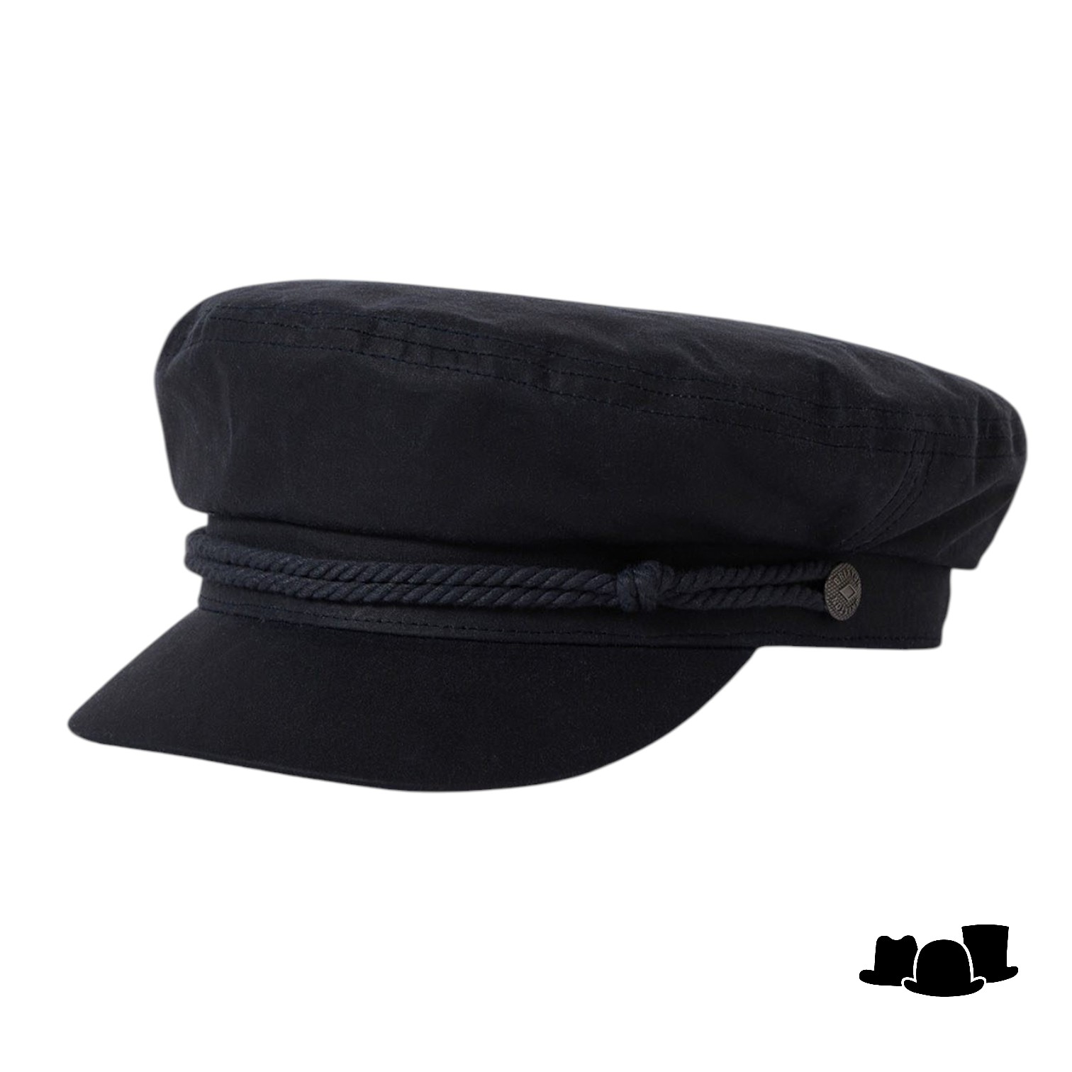 brixton fiddler fisherman cap waxed cotton navy
