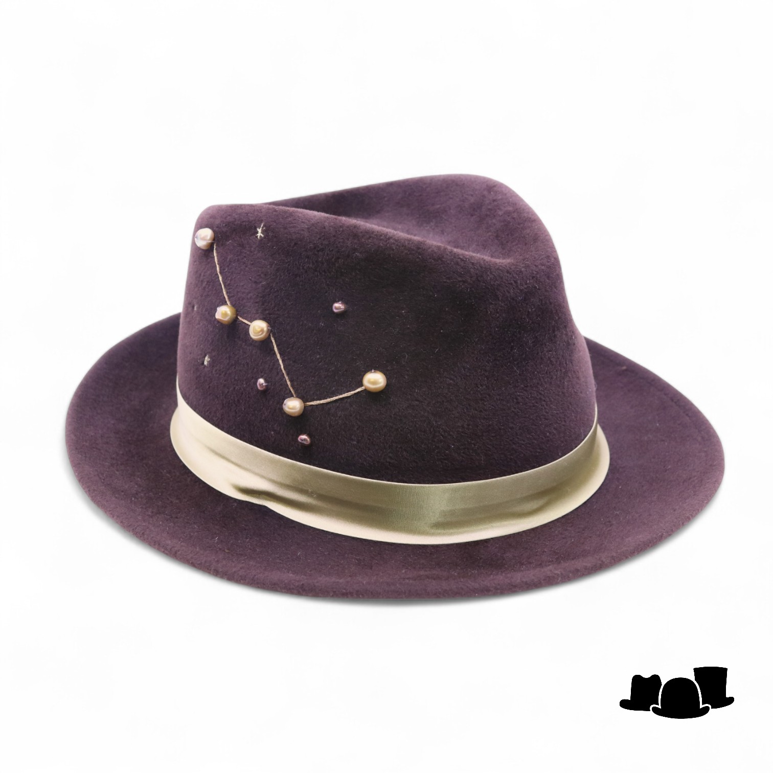 jos van dijck bespoke fedora stardust collection cassiopeia brown and gold