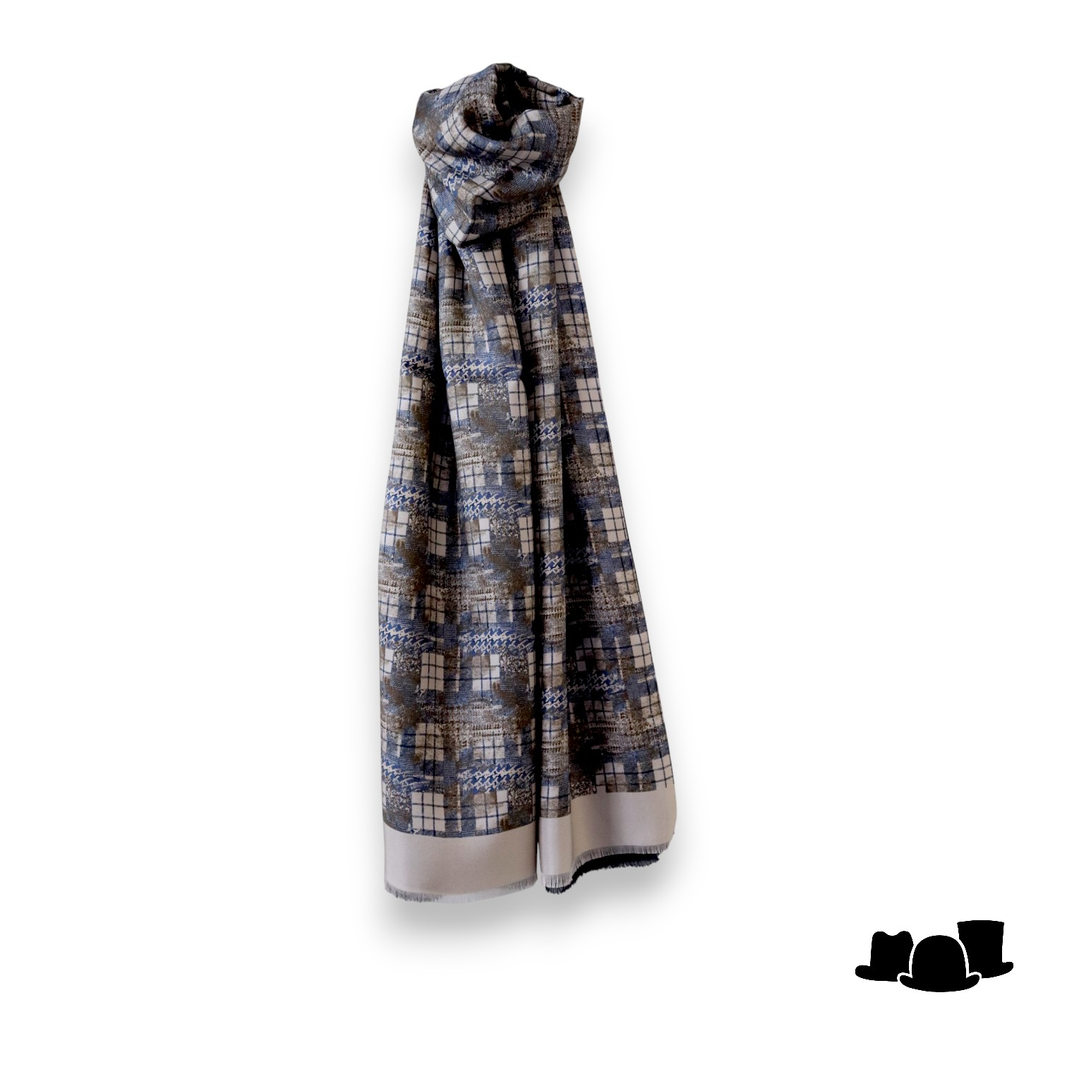 city sport sjaal zijde wol facade zilver grijs