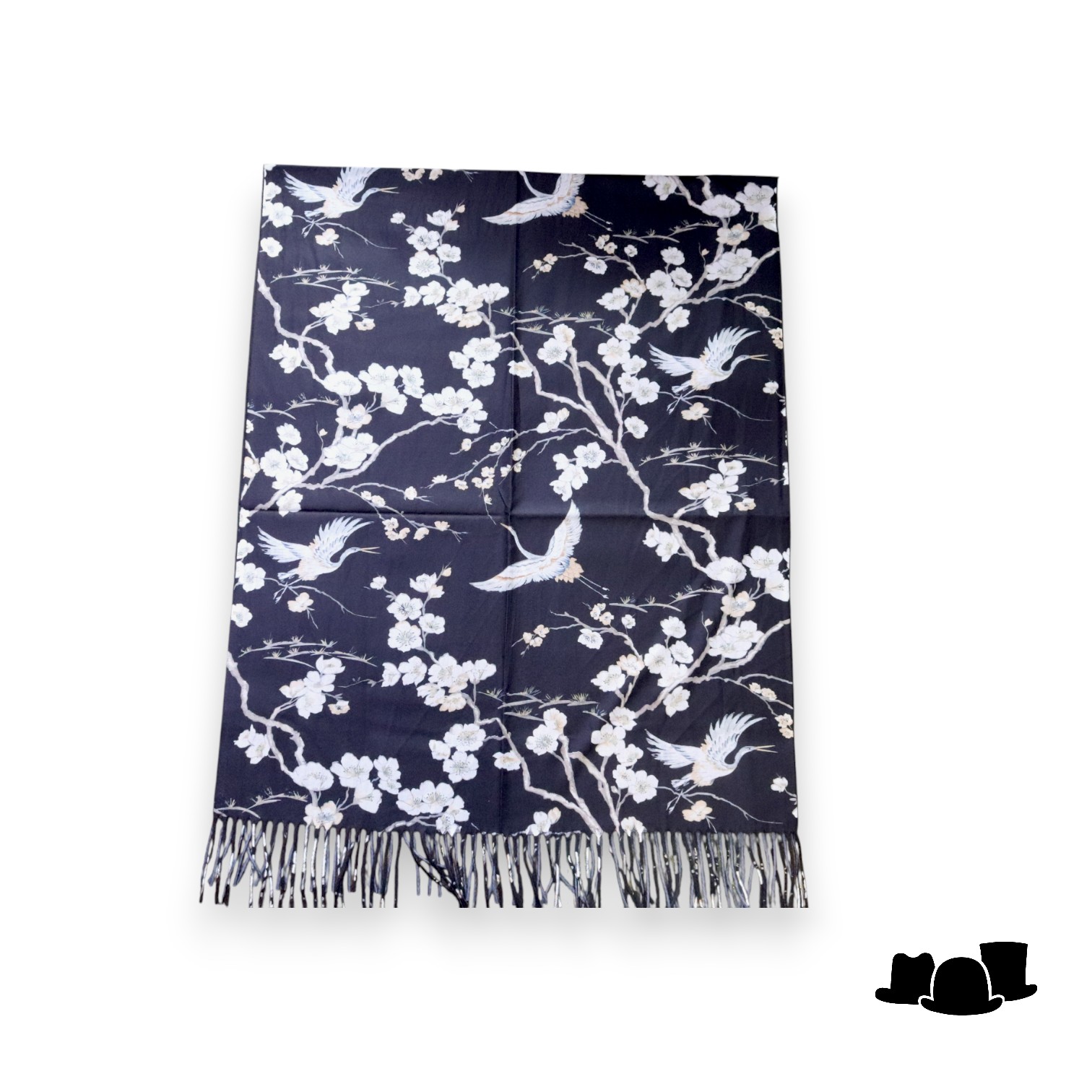 onkar painting sjaal wolmix japanese cranes