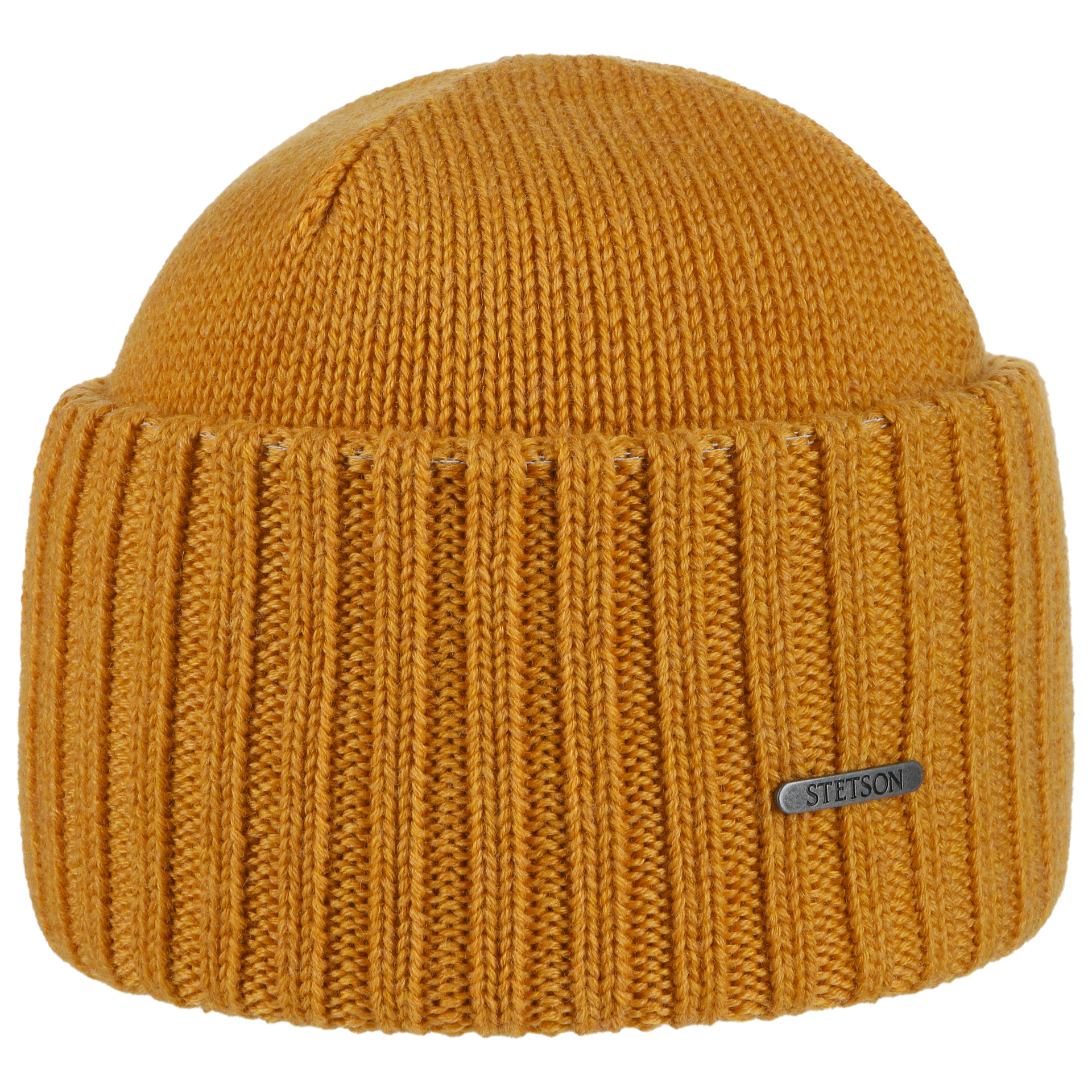 stetson beanie northport merino wool knit ochre
