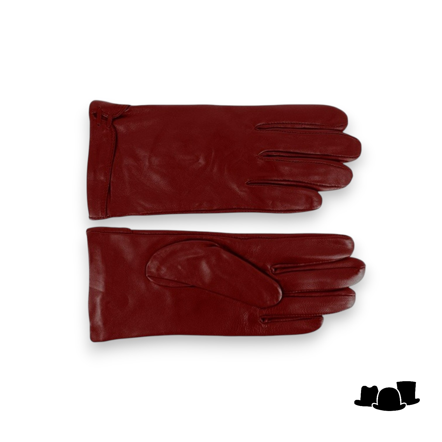 fiebig dameshandschoen leder met omslag donkerrood