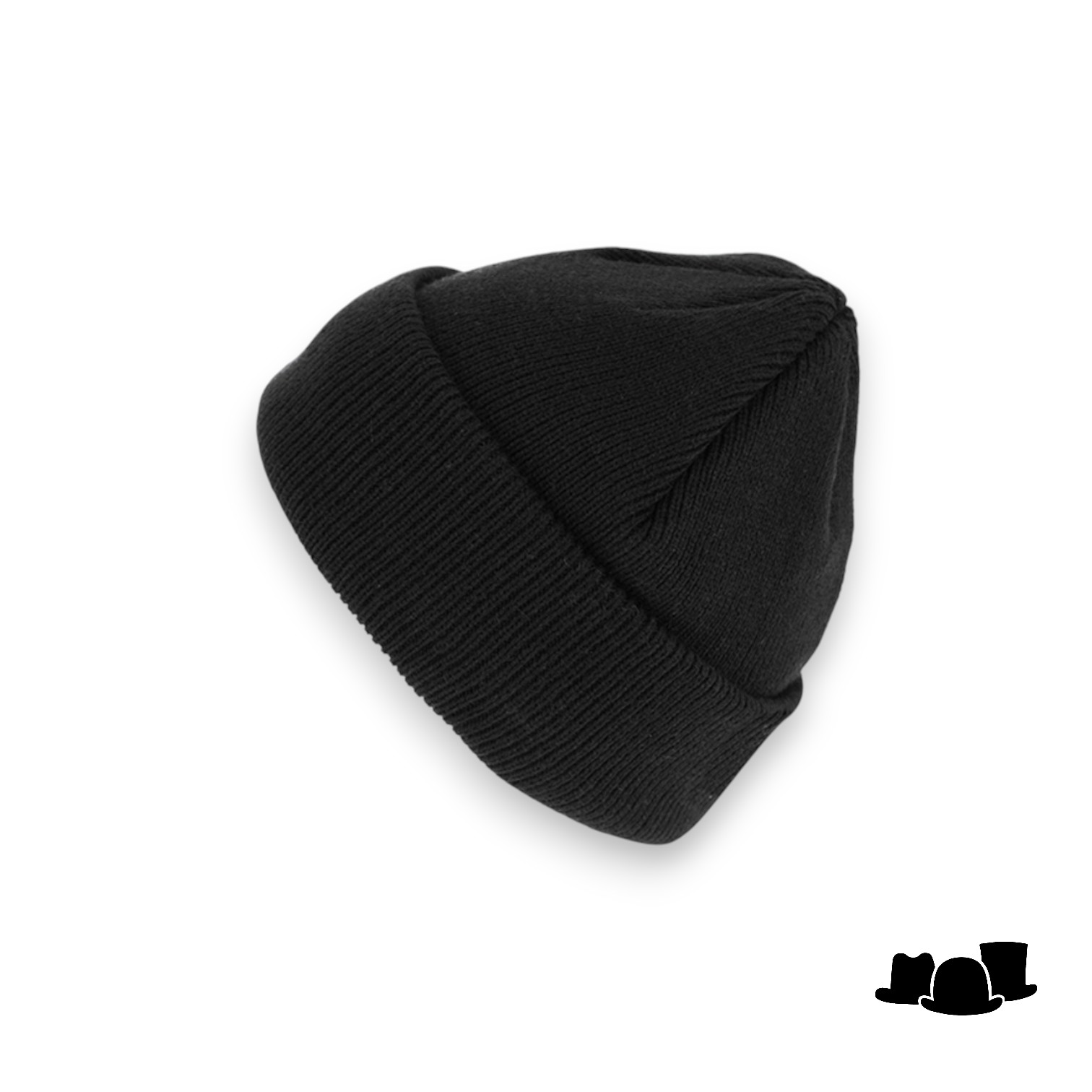 fiebig knitted beanie insulated met omslag zwart