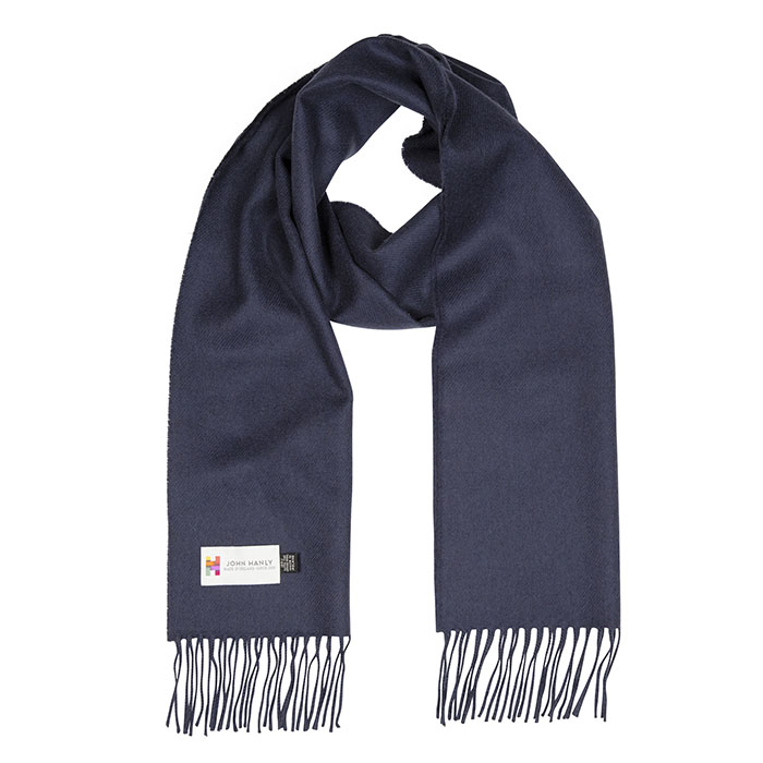 john hanly merino luxury wool scarf solid smoke navy