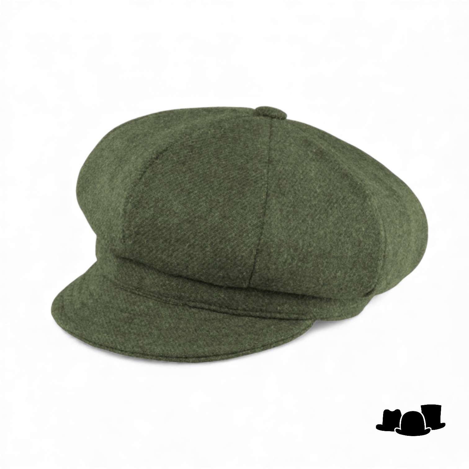 fiebig dames ballonpet shetland wool melange olive green