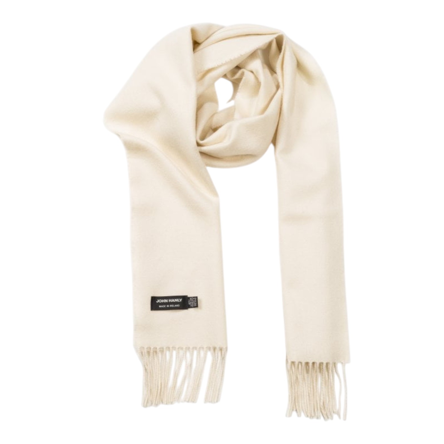 john hanly merino luxury wool scarf solid chalk
