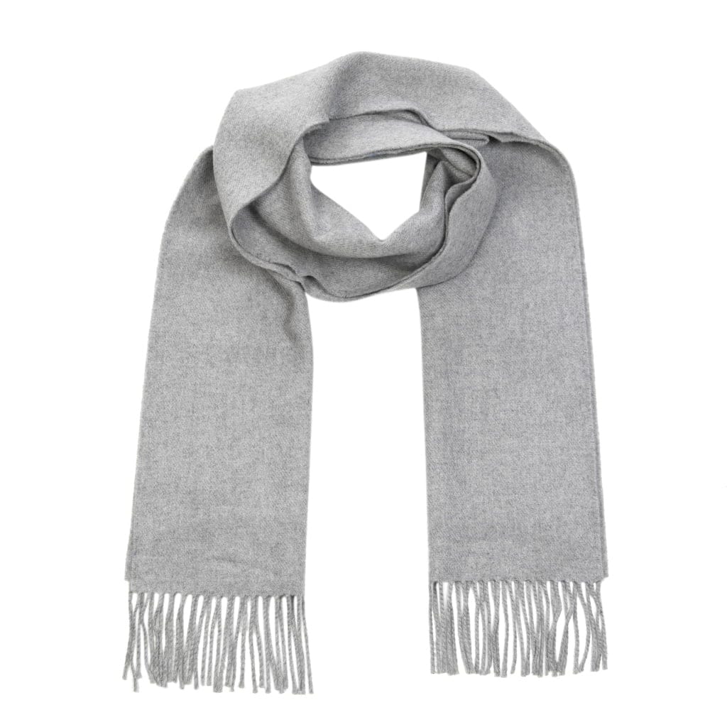 john hanly merino luxury wool scarf solid silver grey