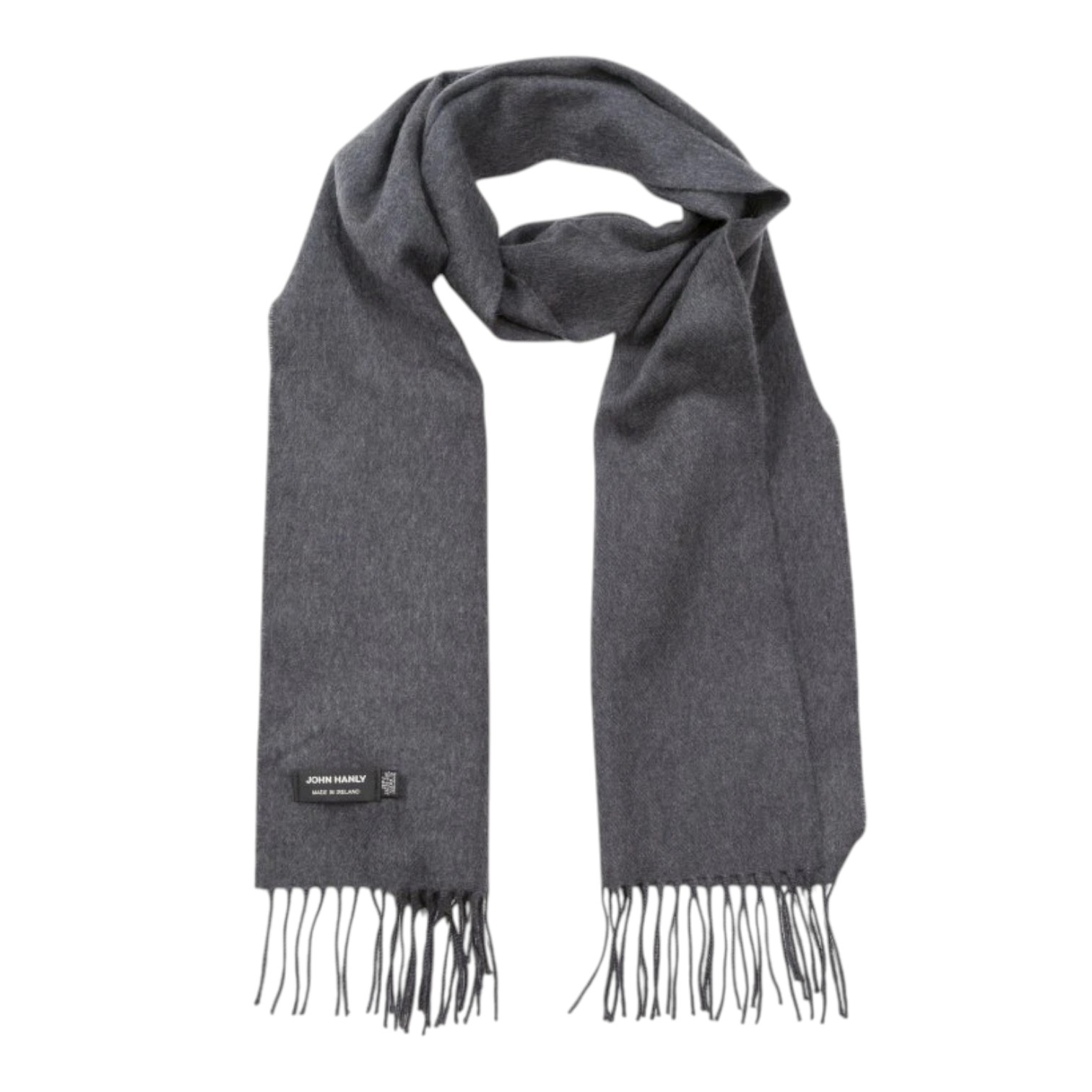 john hanly merino luxury wool scarf solid charcoal