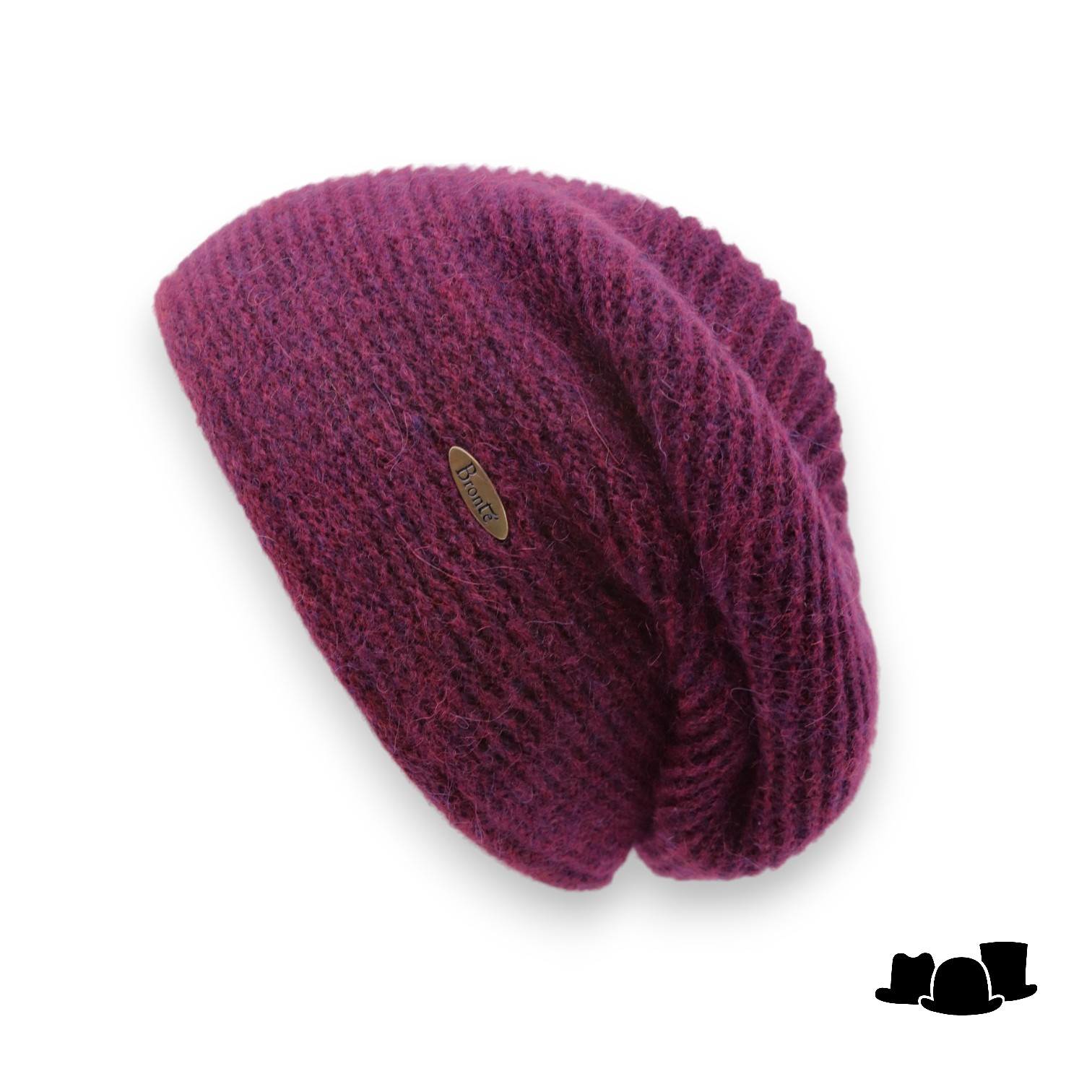 bronte muts julie alpaca wolmix dubbelgebreid burgundy