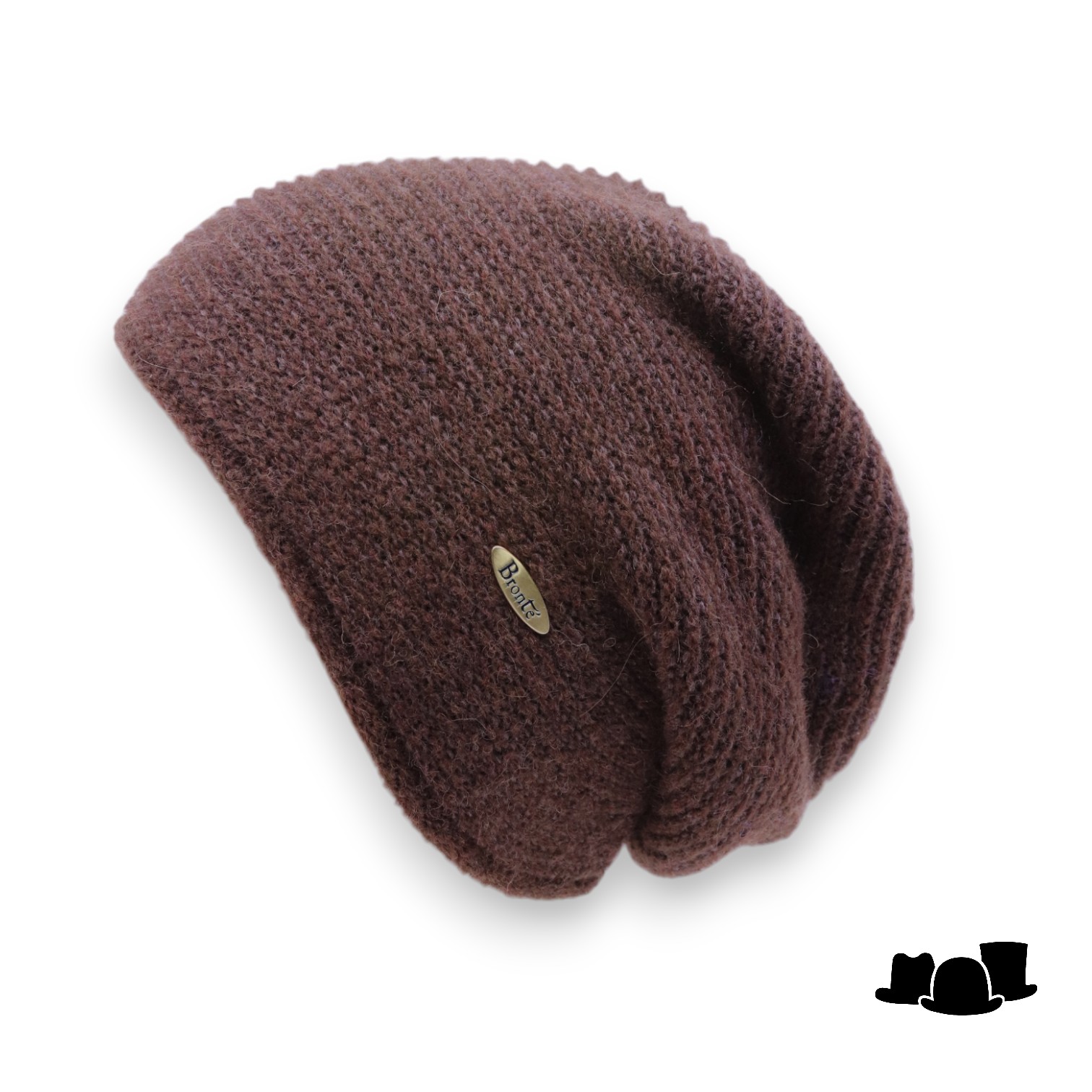 bronte muts julie alpaca wolmix dubbelgebreid chocoladebruin