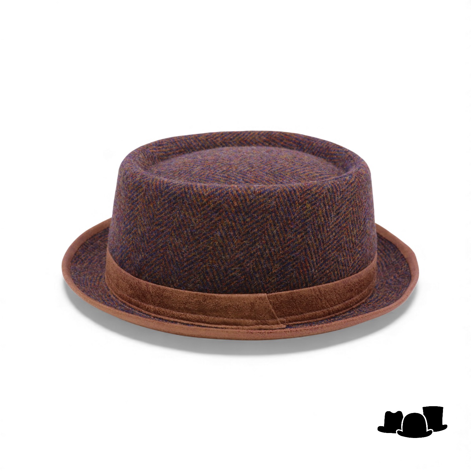 jos van dijck pork pie tweed visgraat bruin