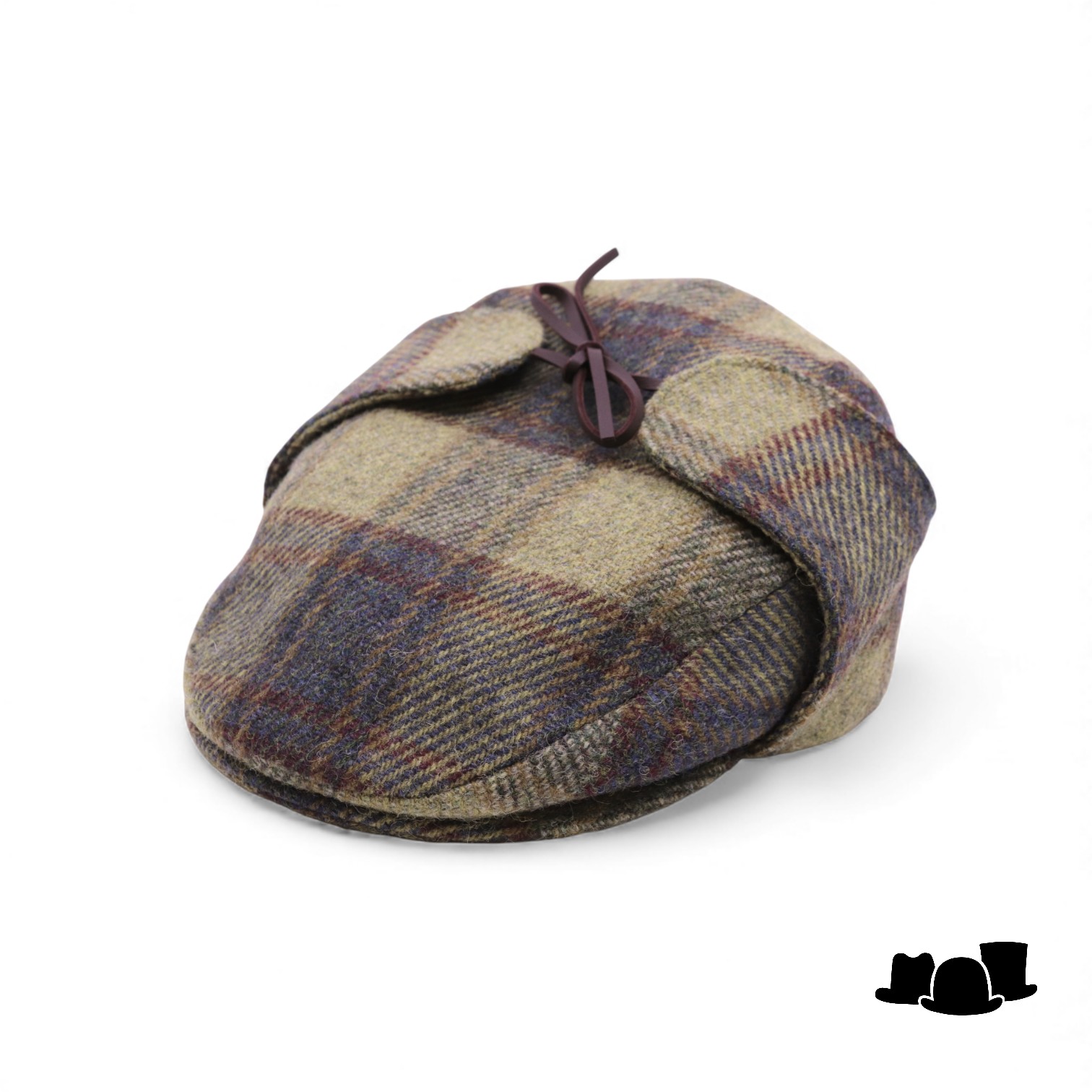 city sport engelse pet 9 met oorklep british tweed ruit beige groen